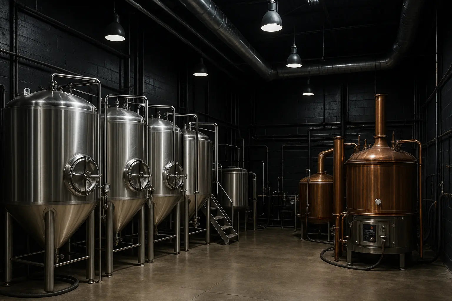 Brewery Factory with black painted walls
