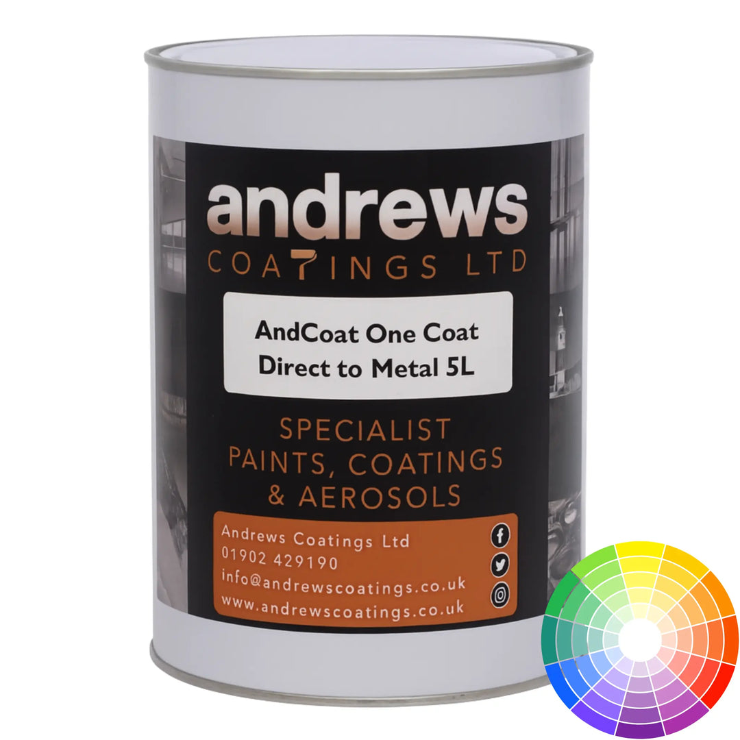AndCoat One Coat tin image with colour wheel on a white background