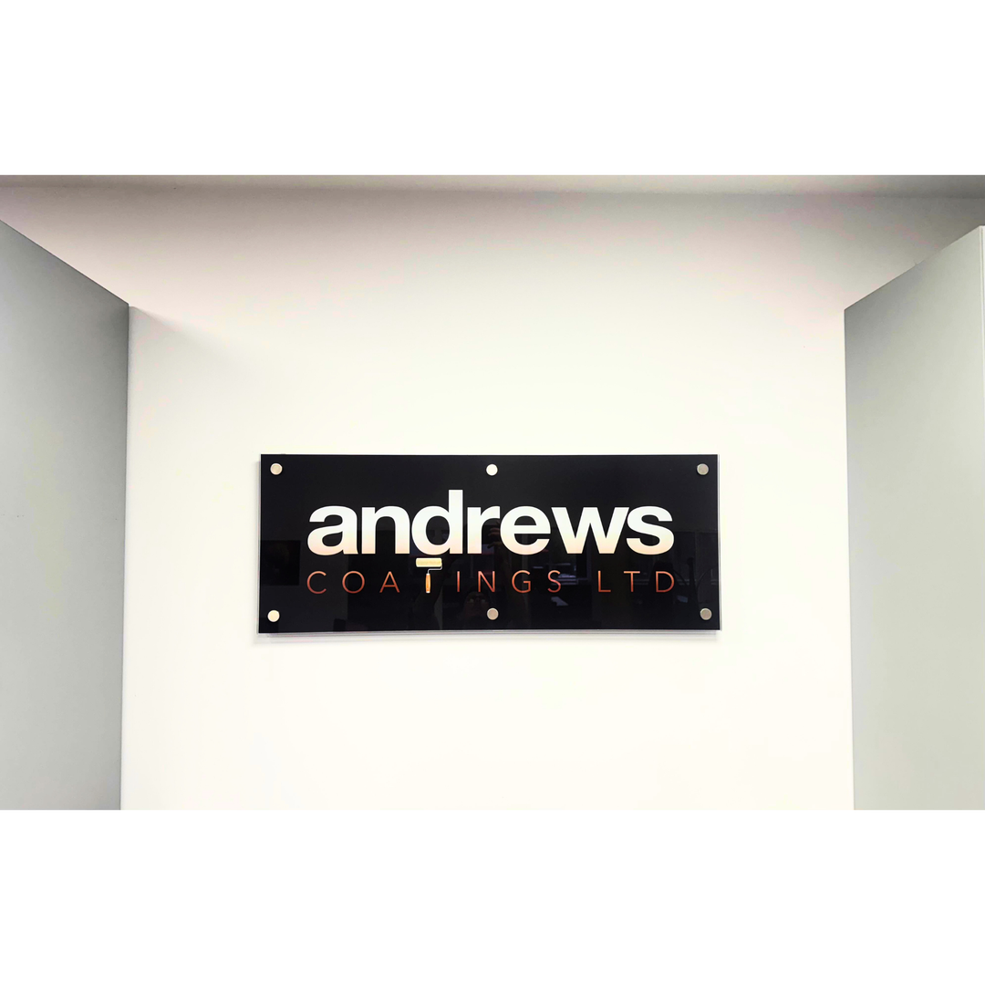 Andres Coatings Ltd sign on a wall
