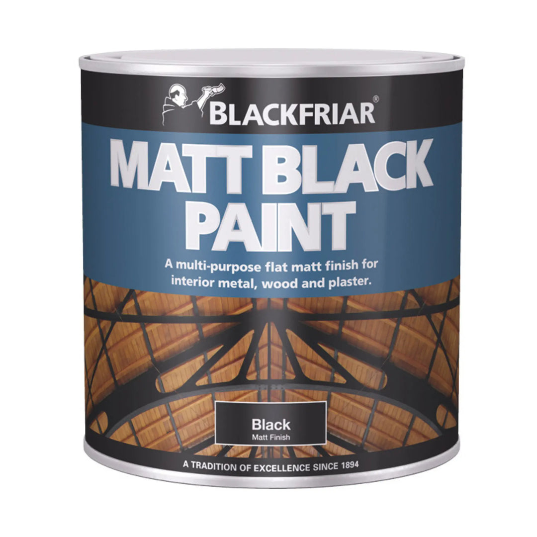 Blackfriar Matt Black Paint can on a white background