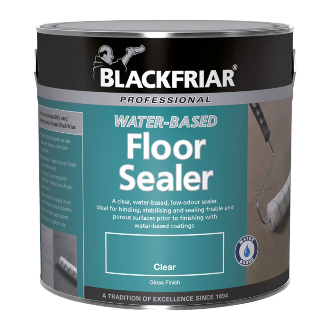Blackfriar water-based floor sealer can on a white background