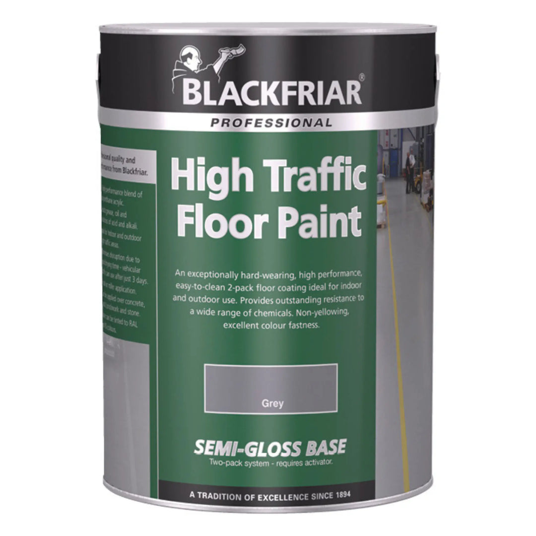 Can of Blackfriar High Traffic Floor Paint on a white background