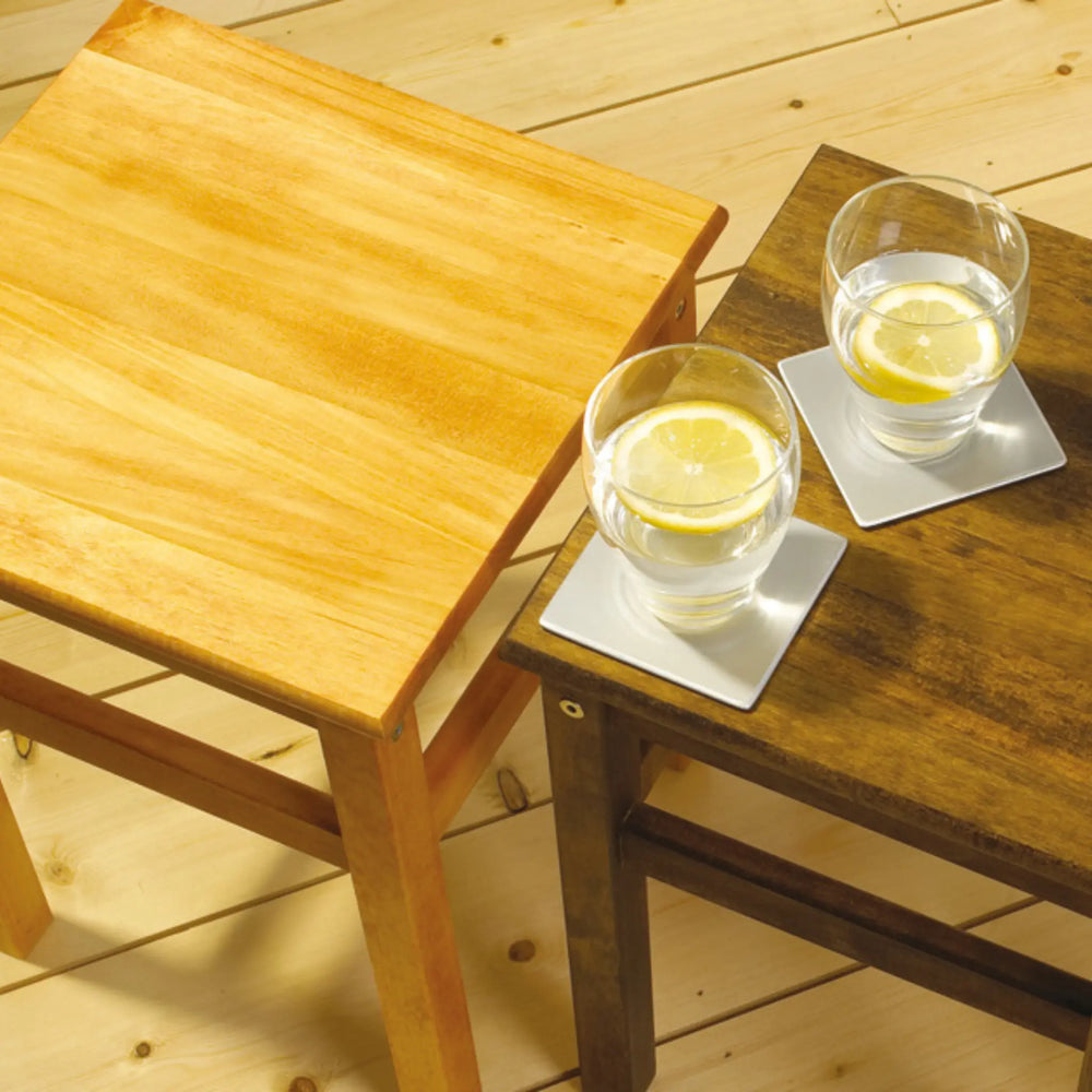 Blackfriar Wood Dye applied to two tables in two different shades