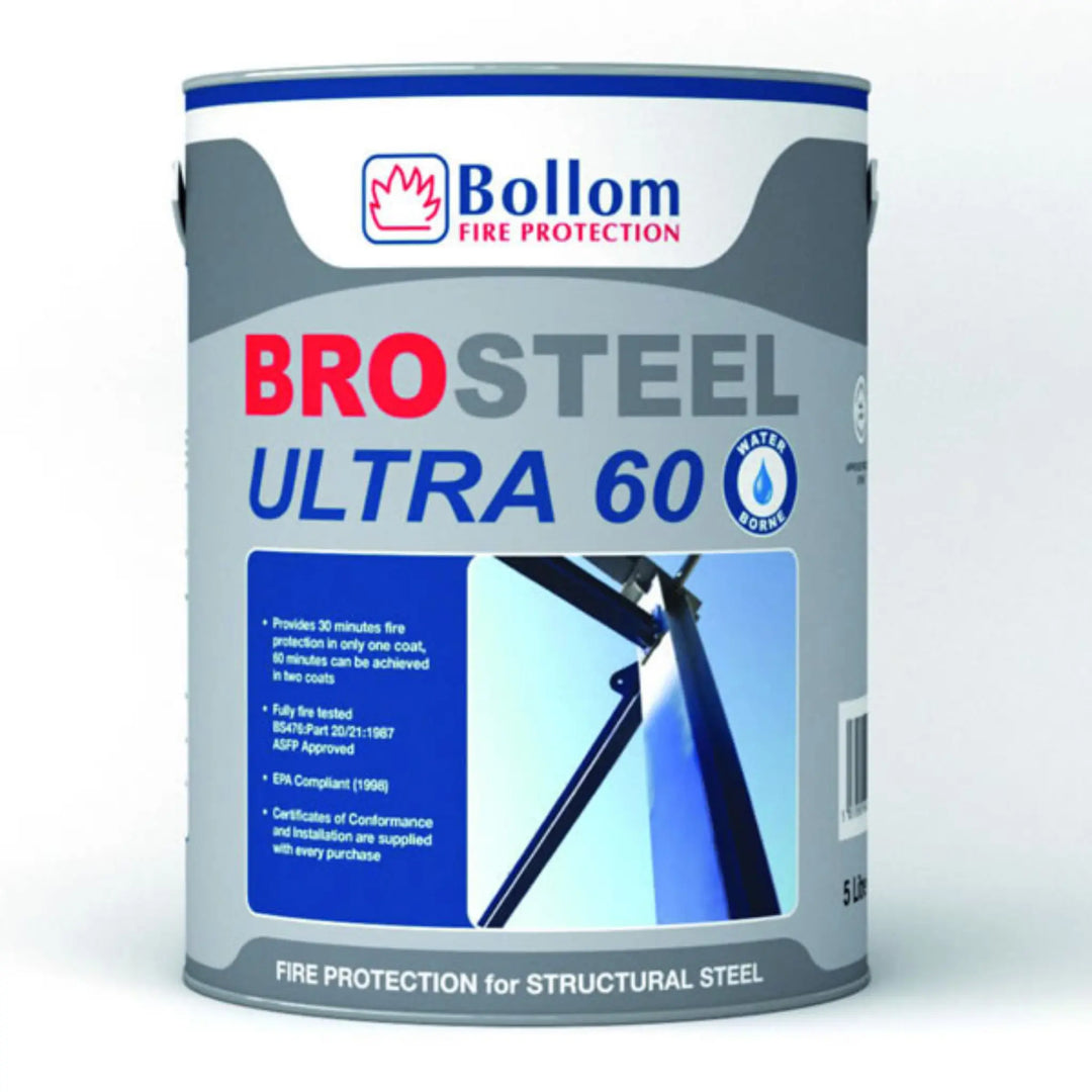 Bollom BroSteel Ultra 60 fire protection paint can on a white background