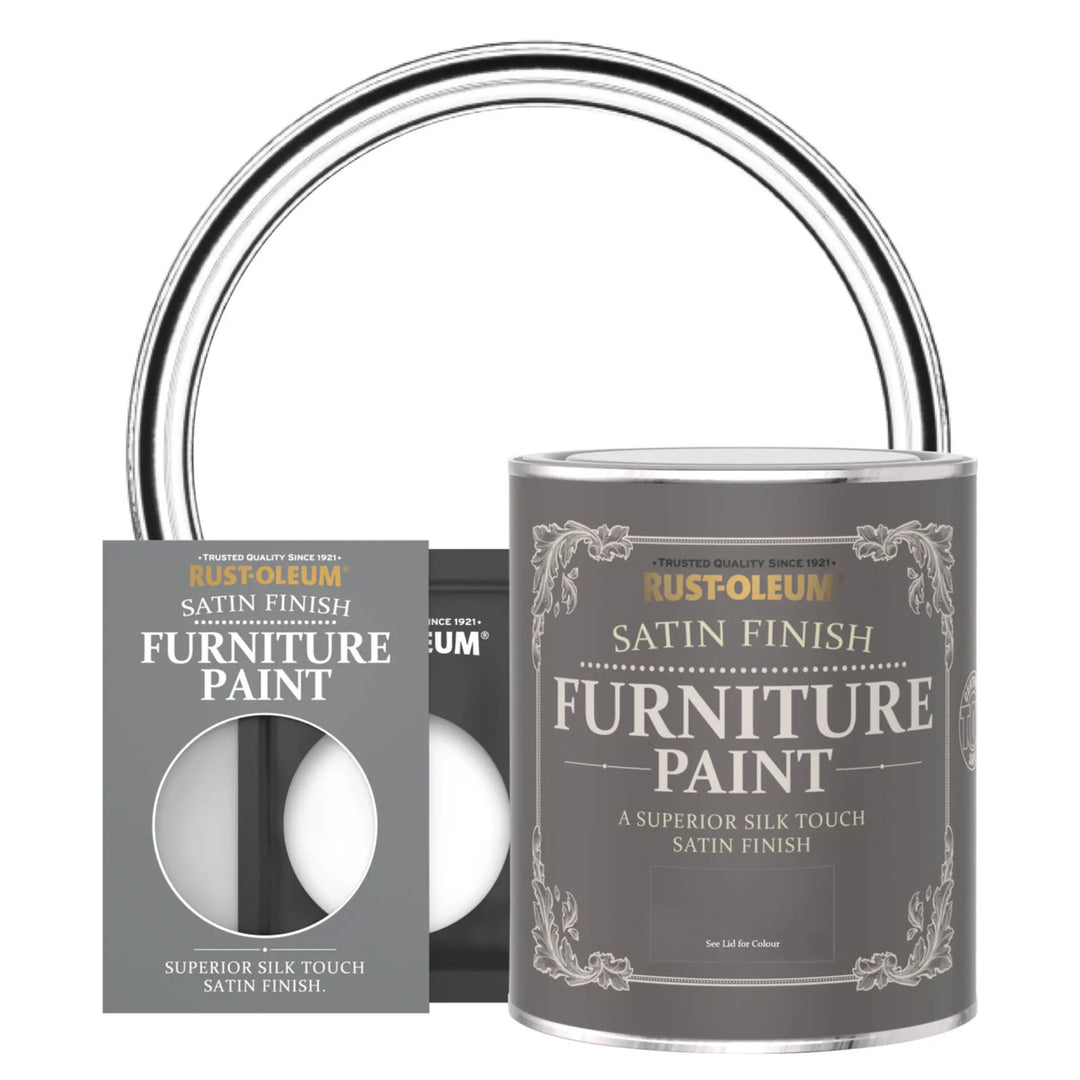 Rust-Oleum furniture paint can with packaging on a white background