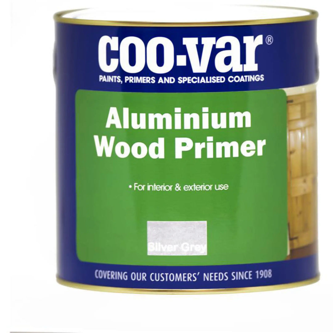 Coo-var Aluminium Wood Primer can on a white background