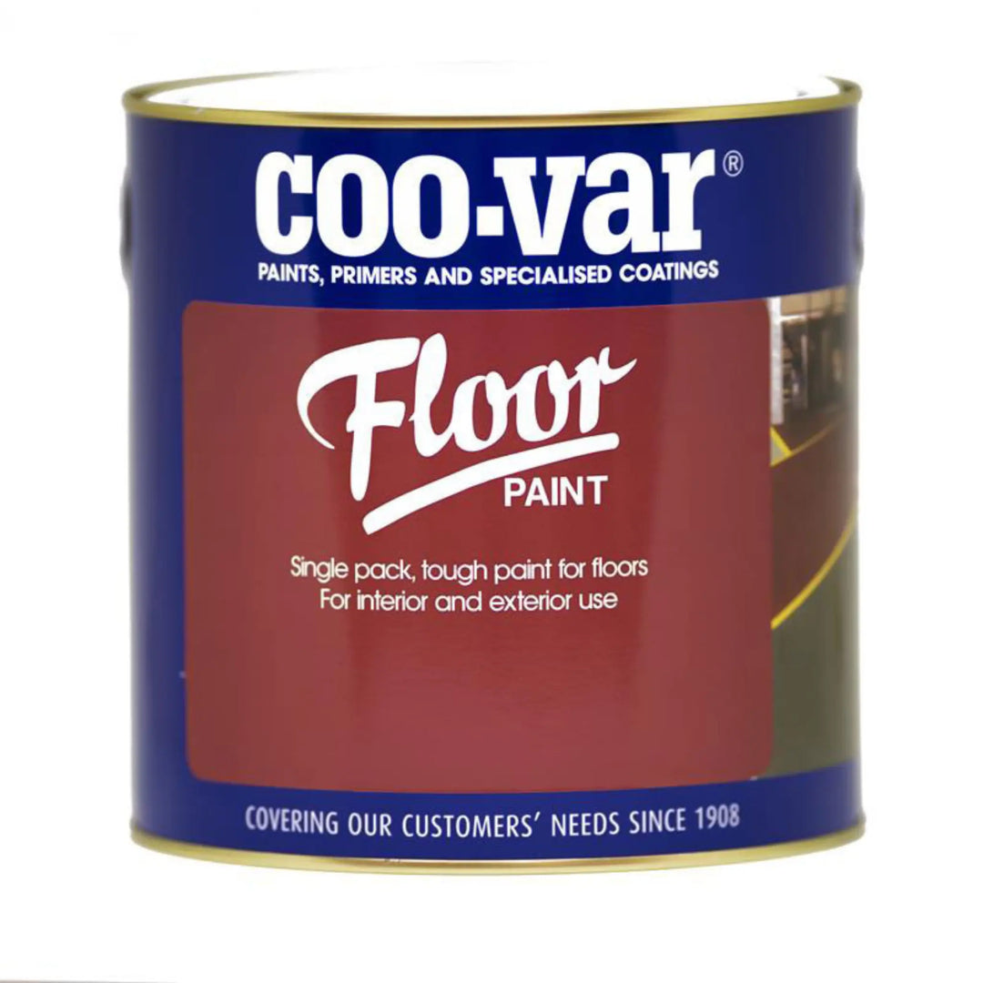Coo-var floor paint can on a white background
