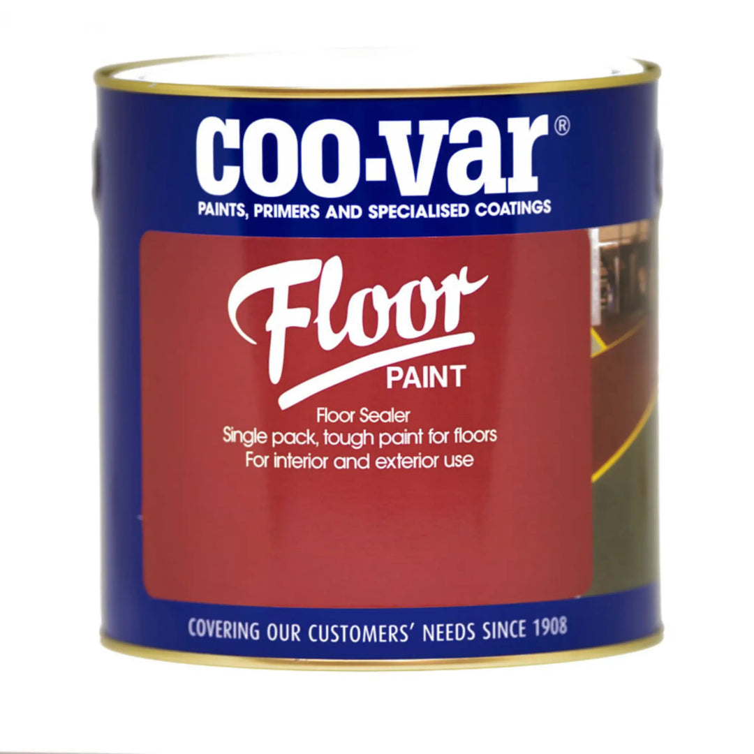 Coo-var Floor Paint can on a white background