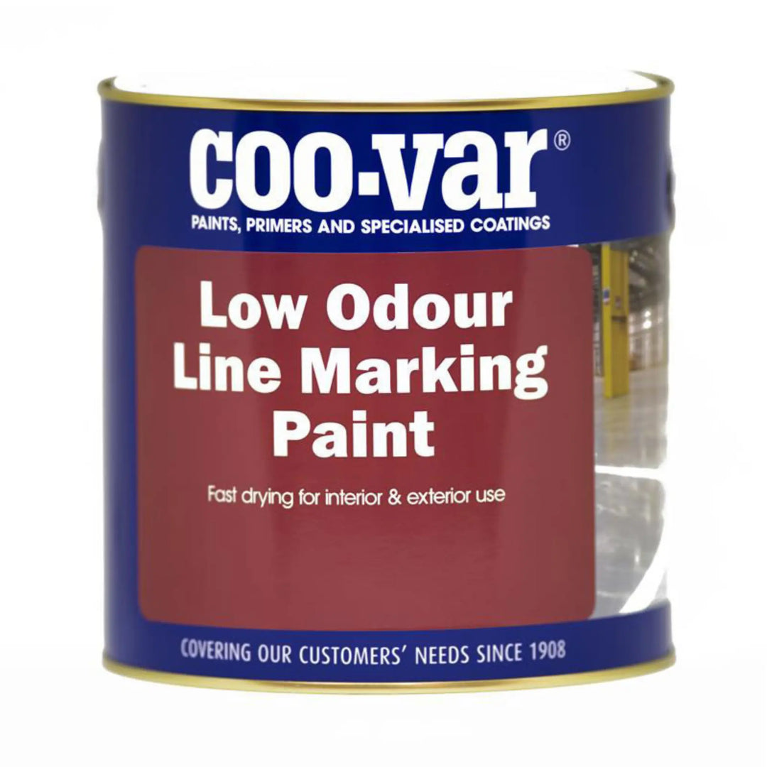 Coo-var low odour line marking paint can on a white background