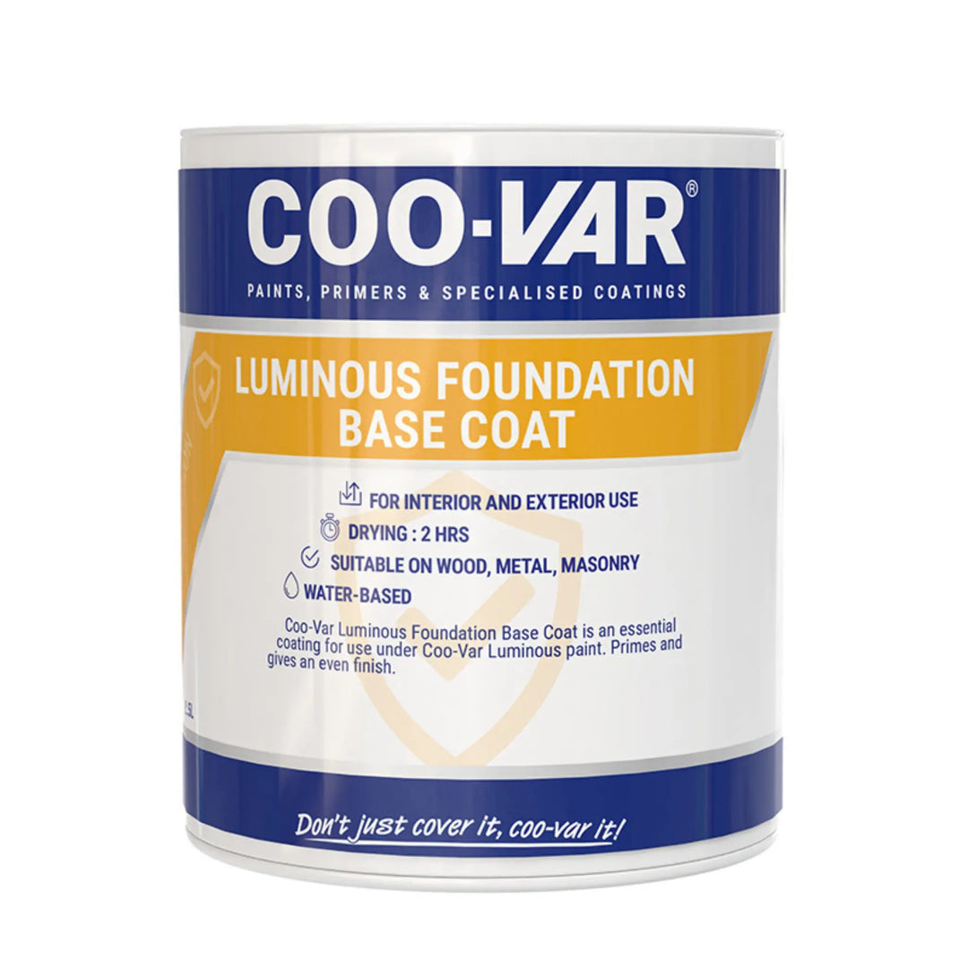Coo-Var Luminous Foundation Base Coat can on a white background