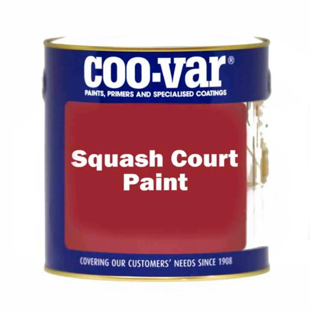 Coo-var squash court paint can on a white background