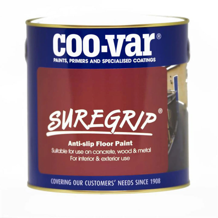 Coo-var SureGrip anti-slip floor paint can on a white background