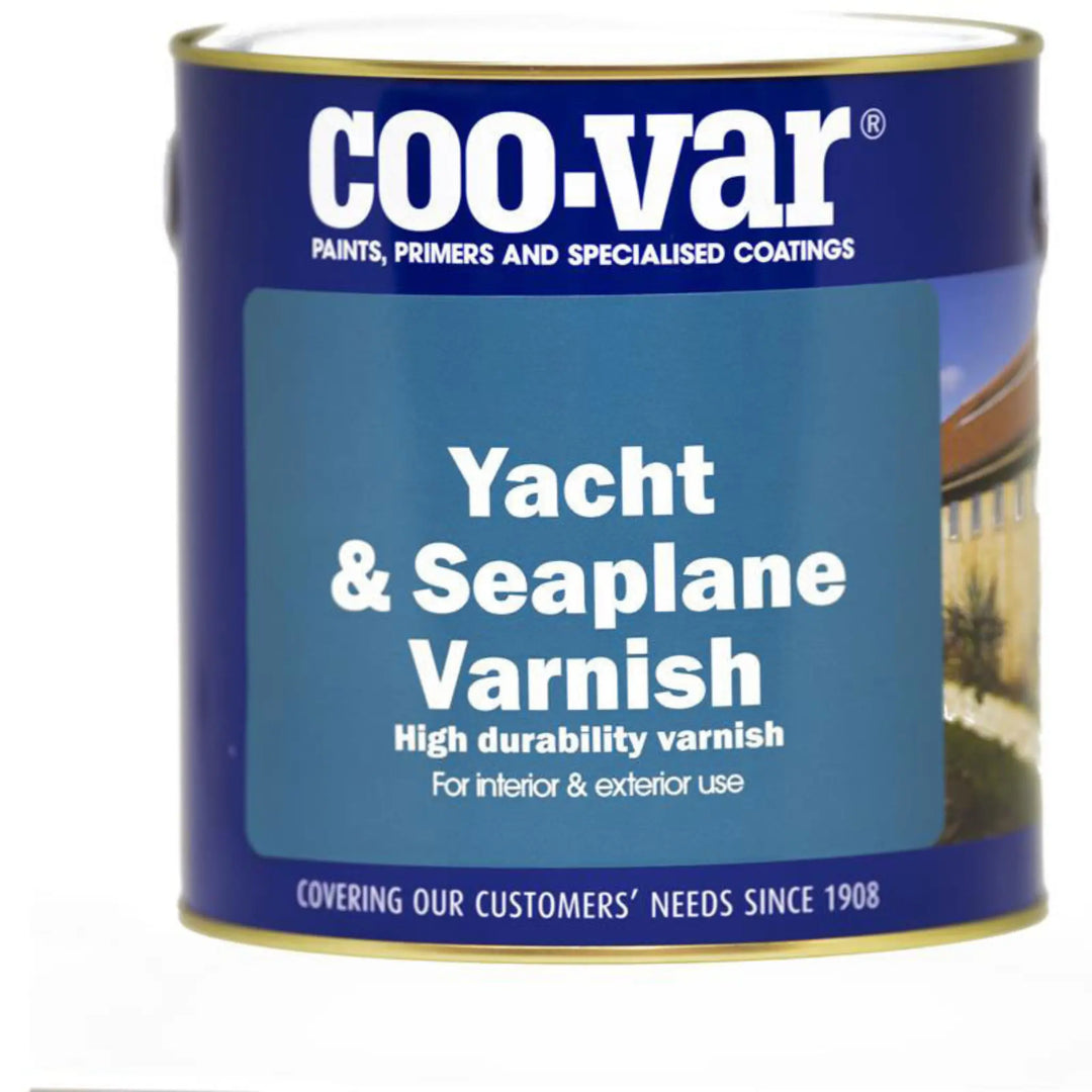 Coovar Yacht & Seaplane Varnish can on a white background