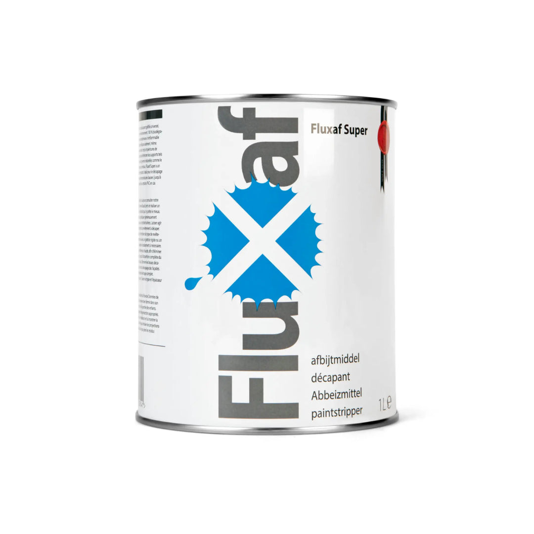 Fluxaf paint stripper can on a white background