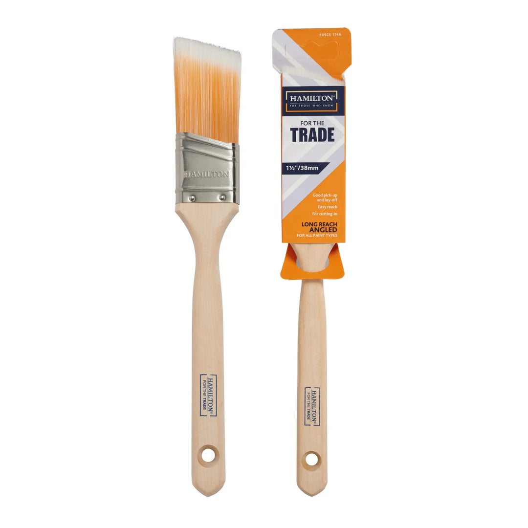 Paint brush with packaging on a white background