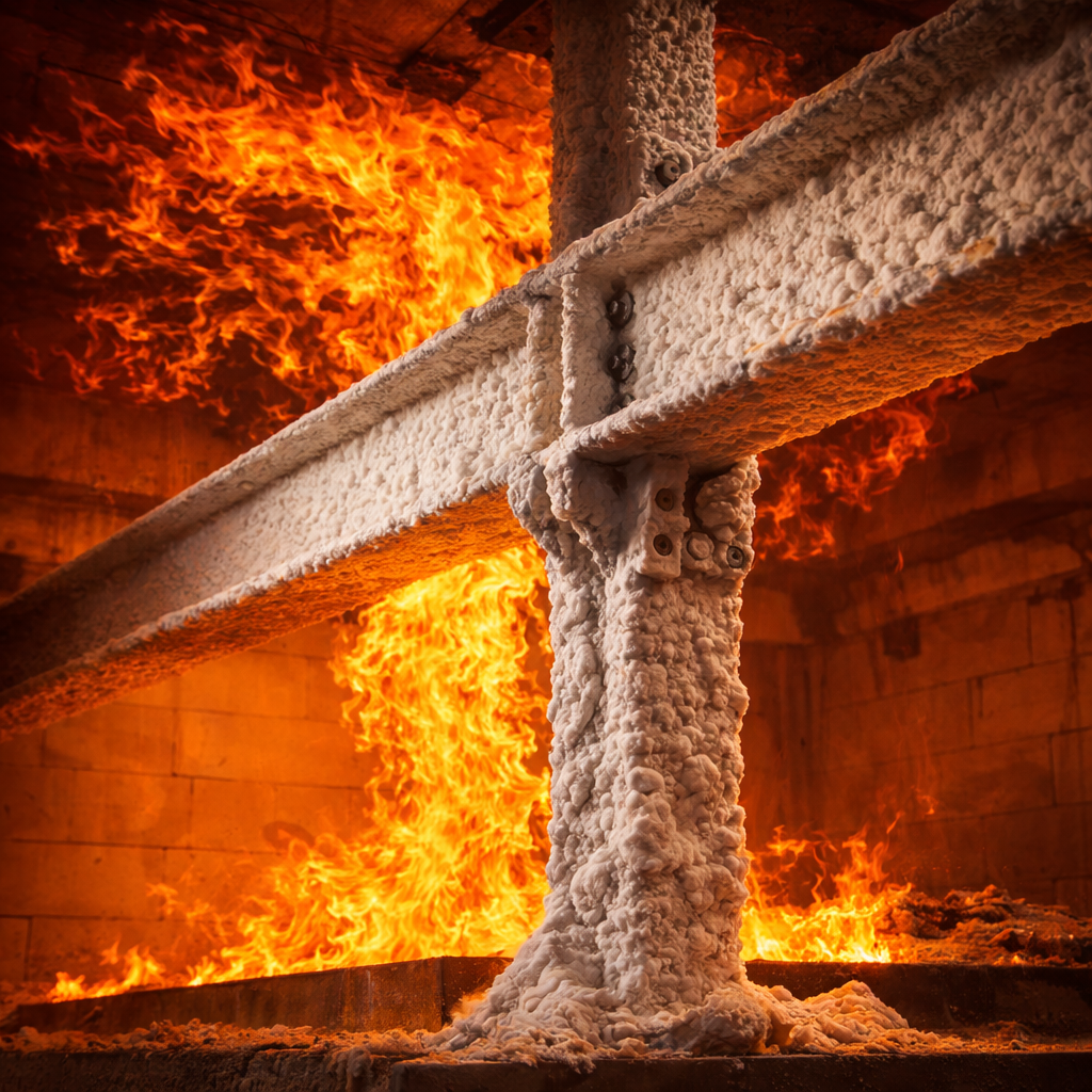 Intumescent paint on Structural Steel in a fire 