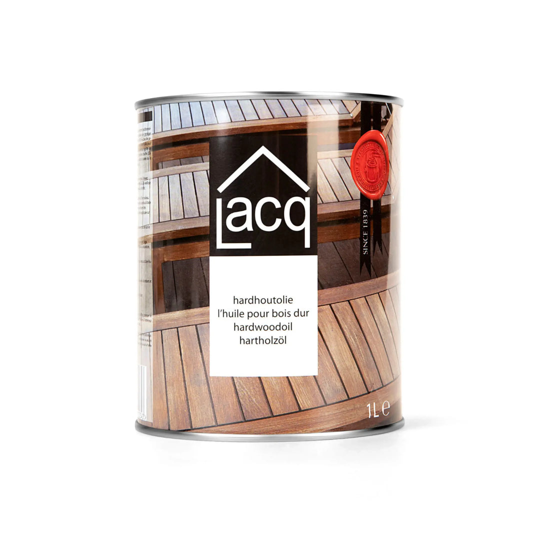 Lacq wood oil can with wooden surface design on a white background
