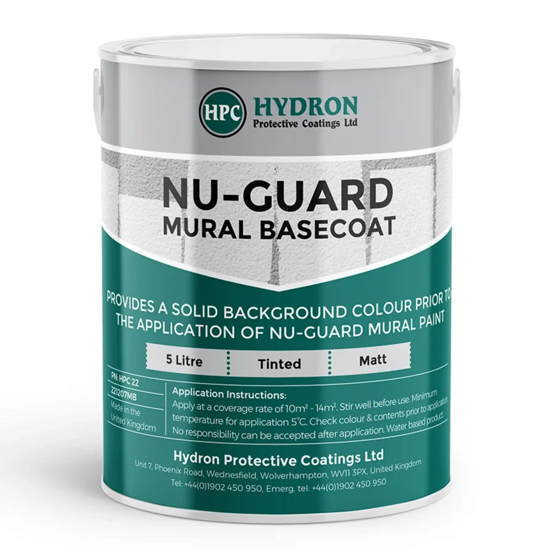 Hydron Nu-Guard Mural Basecoat paint can on a white background