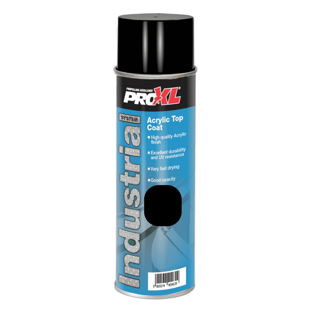 ProXL acrylic topcoat Pure Black RAL 9005, 500ml aerosol