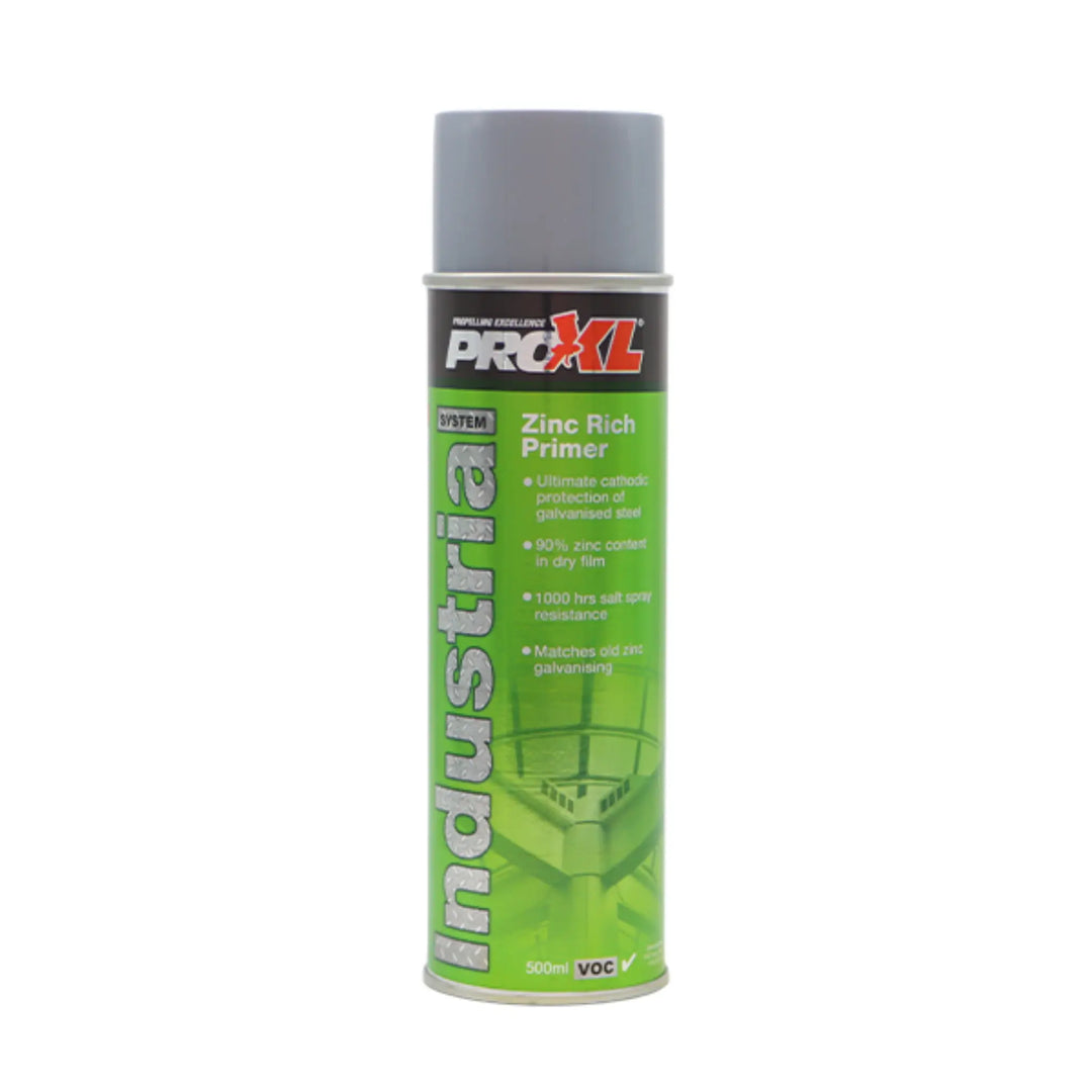 Pro XL Industria zinc rich primer spray can on a white background
