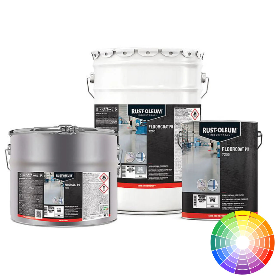 Rust-Oleum 7200 Floorcoat with colour wheel on a white background