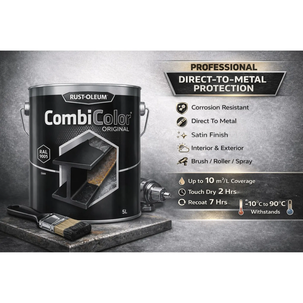 Rust-Oleum 7400 Hero with text on its stats and uses 