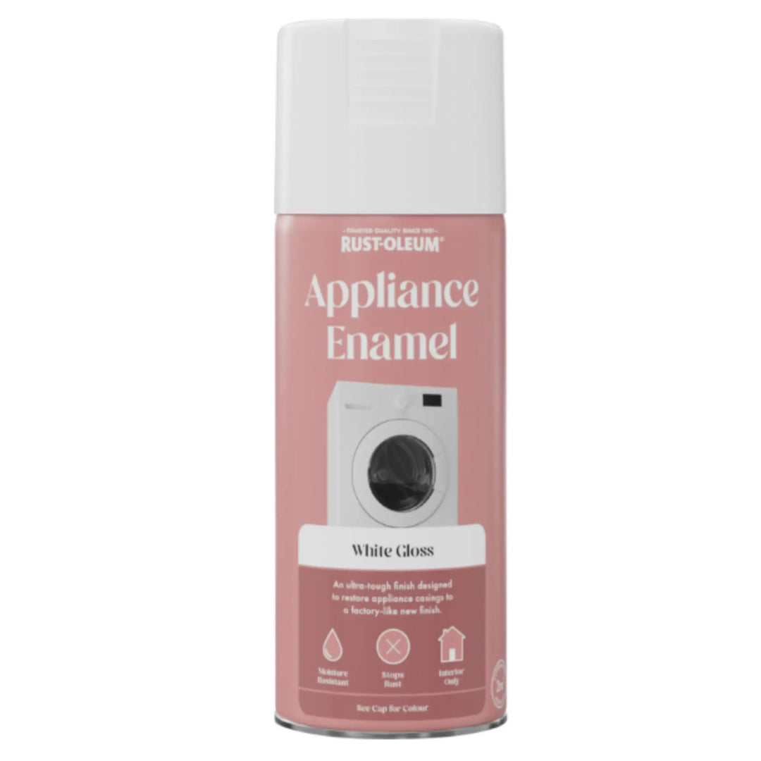 Rust-Oleum Appliance Enamel spray can on a white background