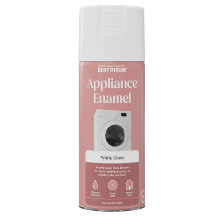 Rust-Oleum Appliance Enamel spray can on a white background