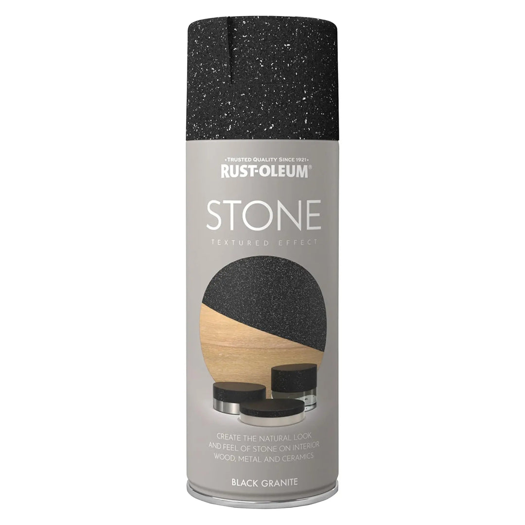 Rust-Oleum Stone effect spray paint can on a white background