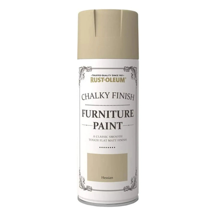 Can of Rust-Oleum Chalky Finish Furniture Paint in Hessian color on a white background