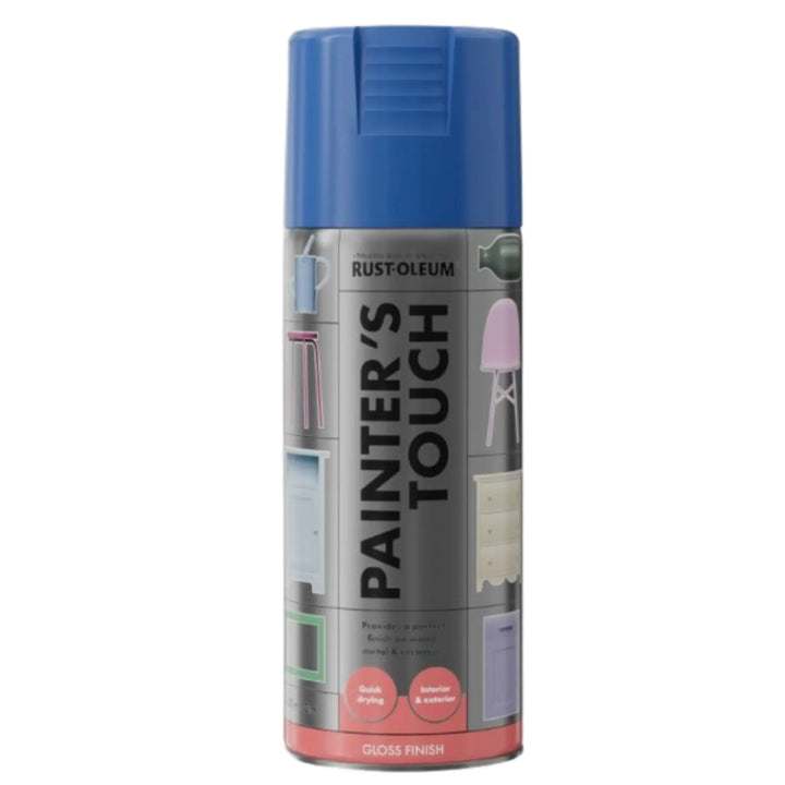 Rust-Oleum painters Touch Brilliant Blue Gloss on a white background