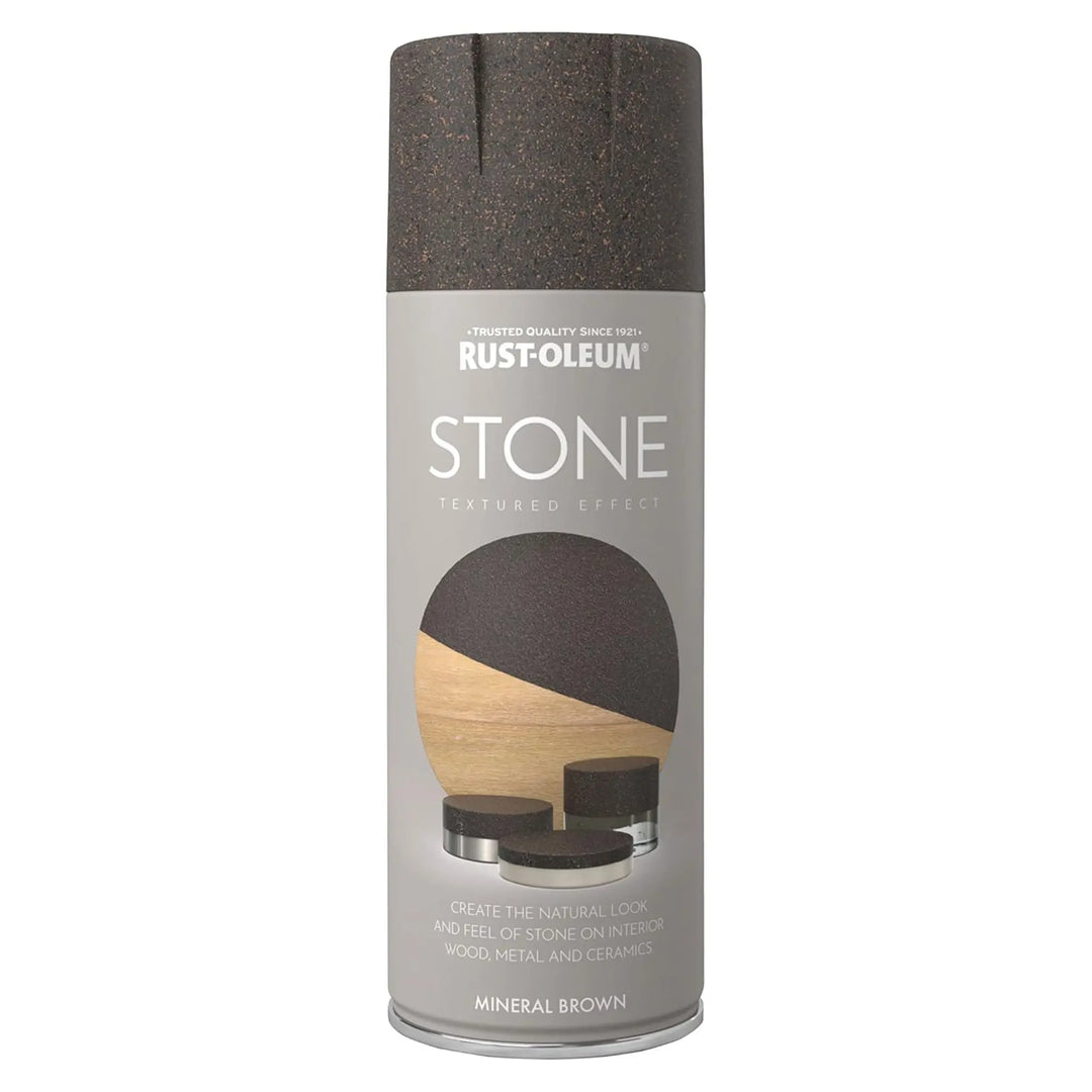 Rust-Oleum Stone effect spray paint can on a white background