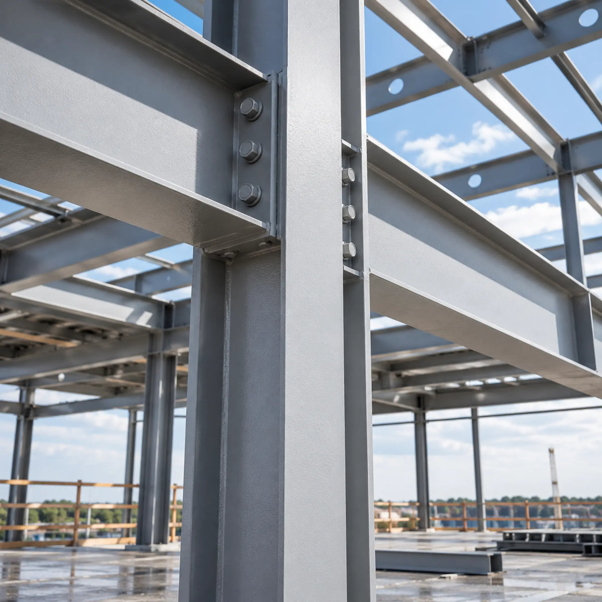 Structural steel painted in Intumescent paint - Andrews Coatings Ltd 