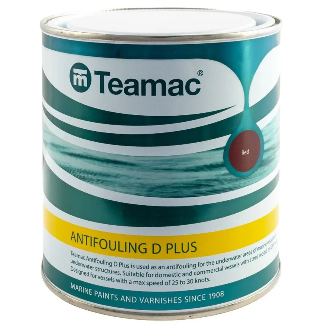 Teamac Antifouling D Plus paint can on a white background