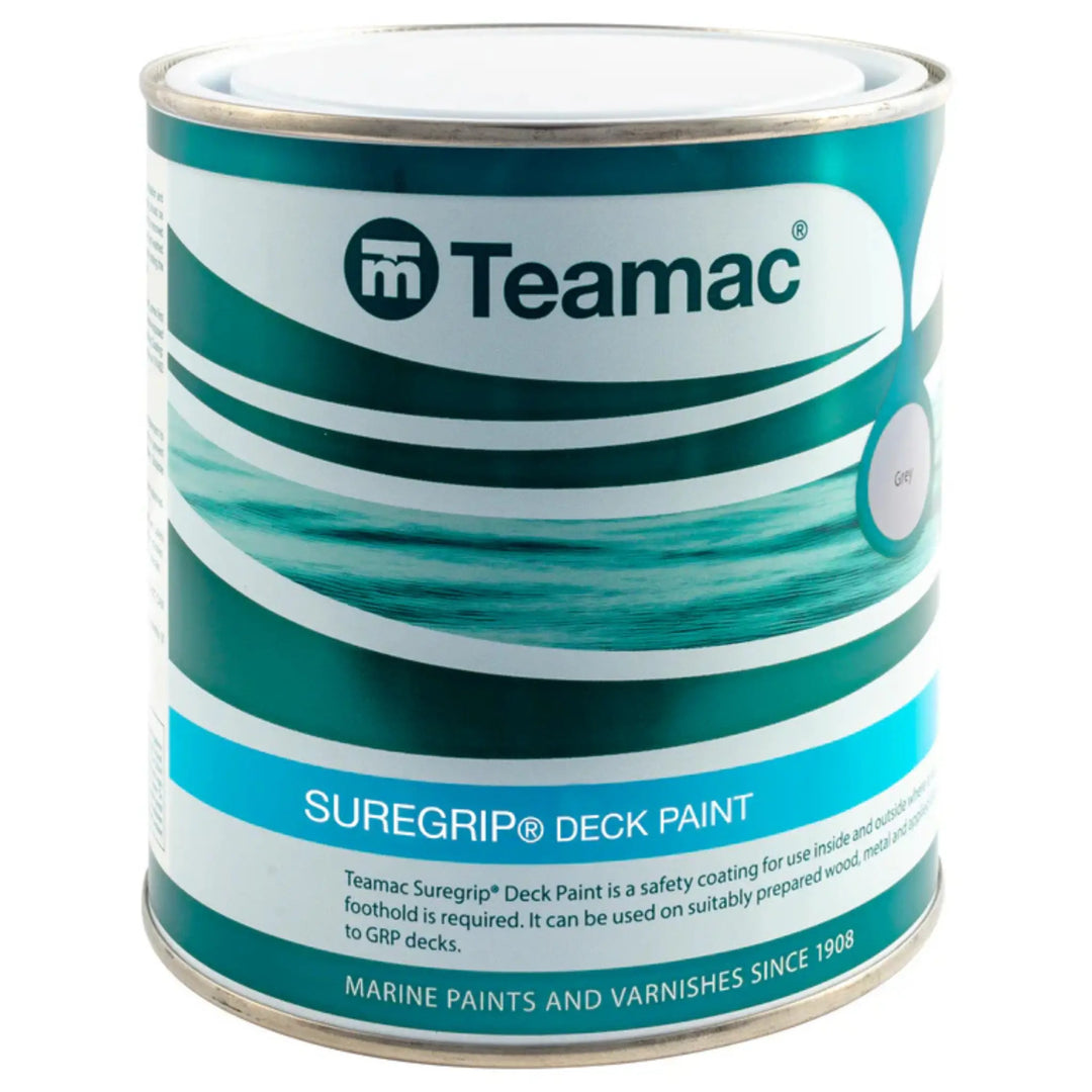 Teamac Suregrip Deck Paint can on a white background