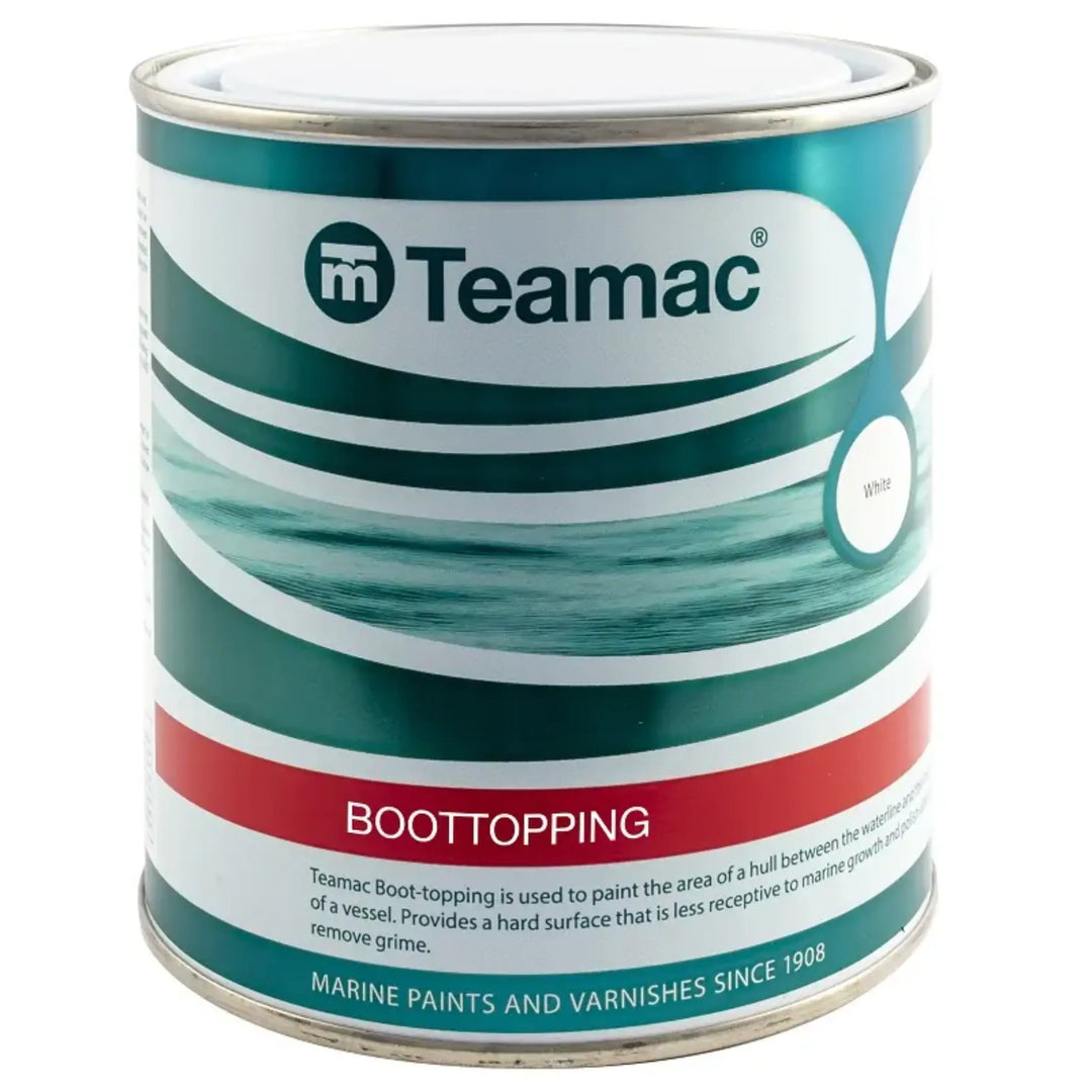 Teamac boottopping paint can on a white background