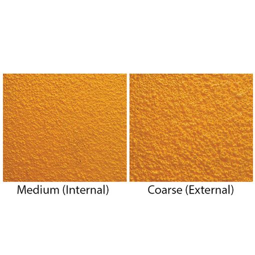 Two samples of orange texture labeled &