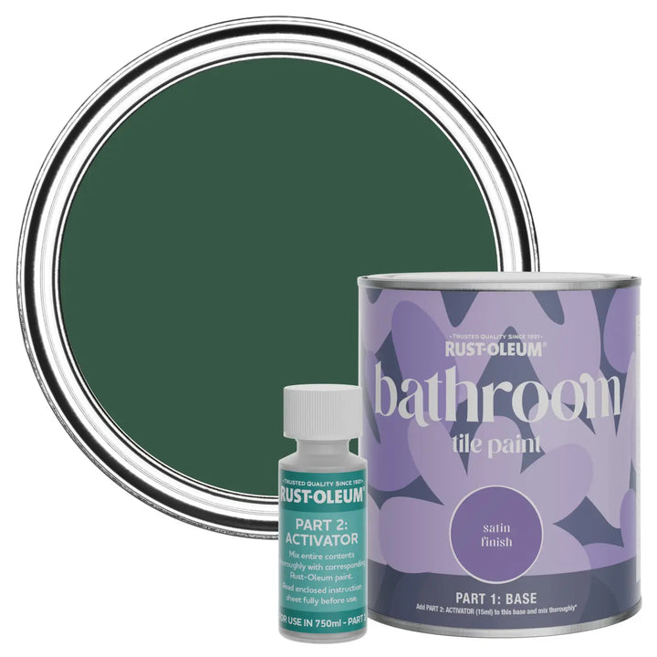 Rust-Oleum Bathroom Tile Paint The Pinewoods tin image on a white background